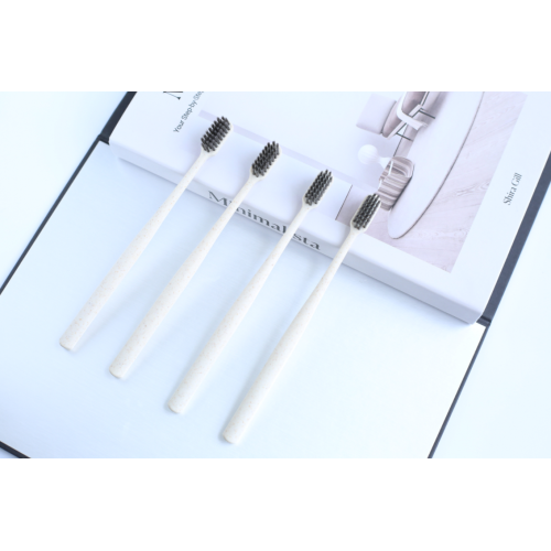 Disposable wheat straw handle adult toothbrush