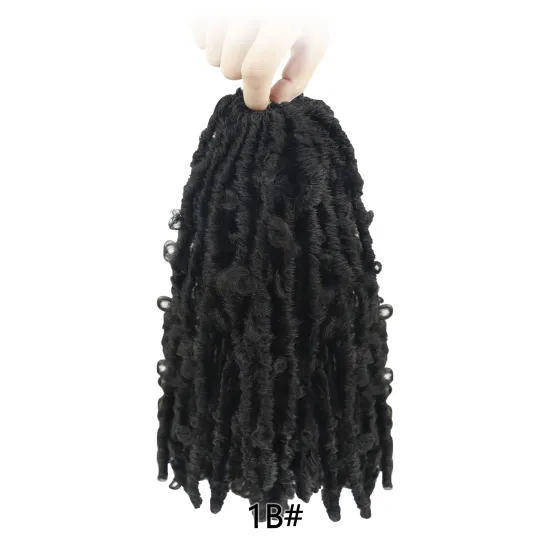 12inch 14inch 16inch 18inch Wholesale Distressed Butterfly Locs Crochet Hair Premade Ombre Color Butterfly Faux Locs Vendors