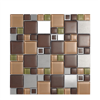 Glass with Core Steel Glass Mosaic Blend