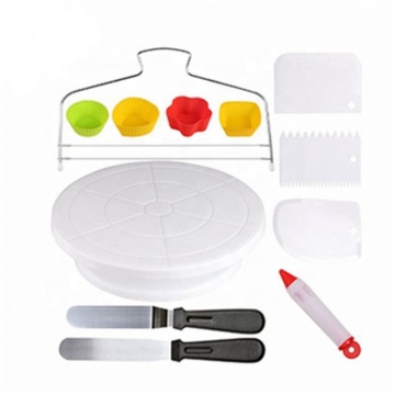 Professional Cake Decorating Tools Set including Turntable and Spatula