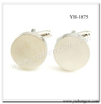 YH-1875 Classic Mens Round Plain Metal Cufflinks,Clothing Accessories