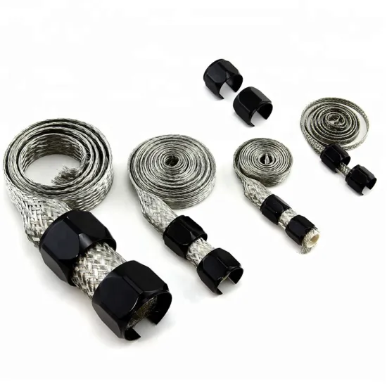 Black Flex Braided Stainless Steel Hose Sleeve Kit for Radiator, Vacuum, Heater, and Fuel Lines