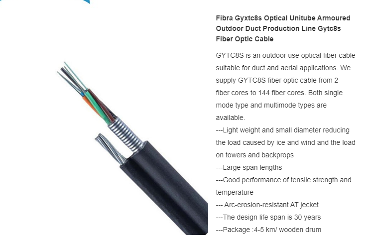 figure 8 self-supporting fiber outdoor cable GYTC8S