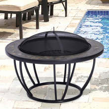 Fire Pit Outdoor Slate Fire Pit with Mesh Cover Factory