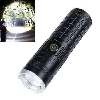 Long-Range 100,000-Lumen USB-C Rechargeable Tactical LED Flashlight with Zoom Function