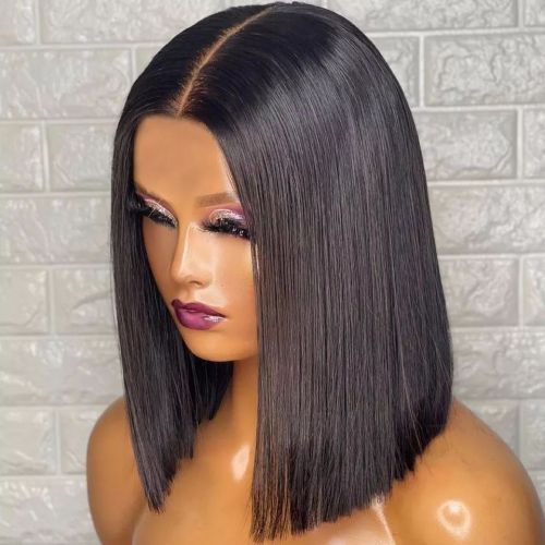 13x6 Lace Frontal Wig Transparent Lace Short BOB Full Silk Base Cap Lace Wig Glueless Full Lace Wig Human Hair With Silk Base Supplier