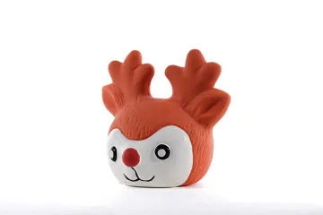 Squeaky Latex Deer Head Dog Chew Toy