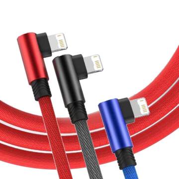 Factory Price Tensile Orthogonal Elbow Design USB Charger Cables - 1M/2M/3M