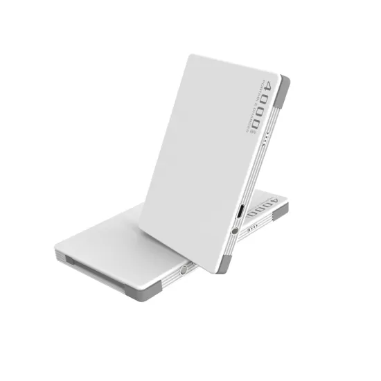 wholesale slim power bank 4000mah with built in charging cable mobile power bank for android and iphone