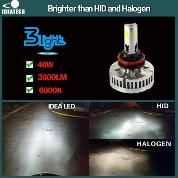 Better than xenon hid kit 40W 3600 Lumen H4 H7 H8 H9 H10 H11 9005 9006 led auto light