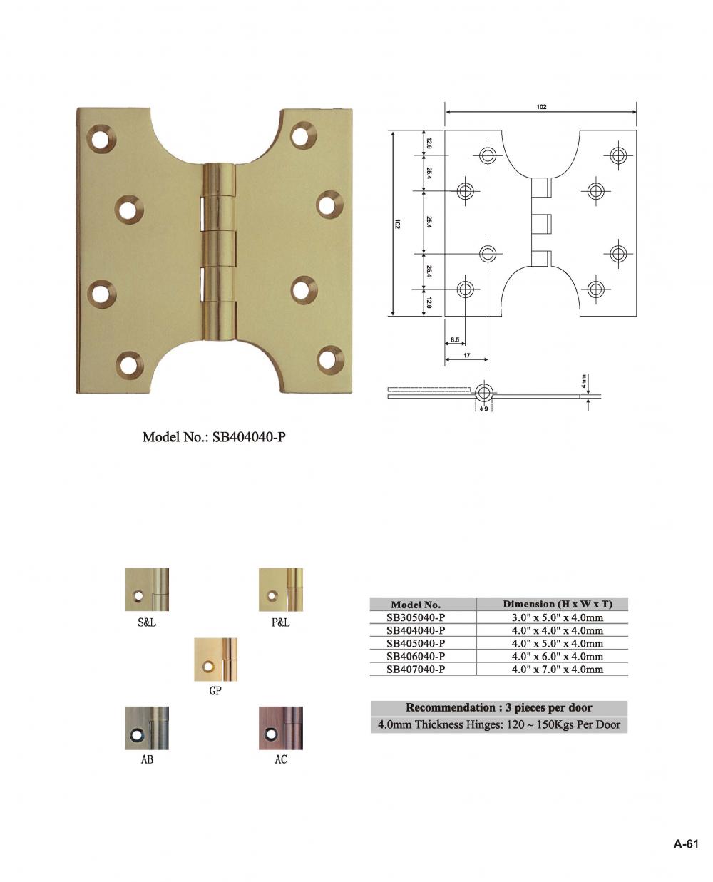 Brass Door Hinges OEM