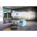 Fully Upholstered Barrel Curved Back Accent Hotel Lobby Sofa