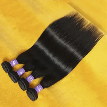 100% Human Hair Double Weft Raw Hair Bundles Natural Color 12A Grade Straight Bundles