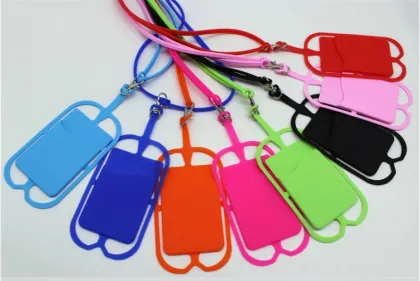 Silicone Lanyard Card Holder for Mobile Phones