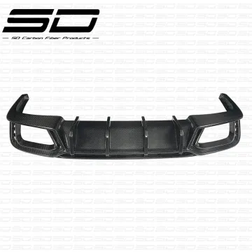 SD Style Real Dry Carbon Fiber Rear Diffuser with Light for AD S4 B10 Body Kit 2019