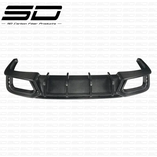 SD Style Real Dry Carbon Fiber Rear Diffuser with Light for AD S4 B10 Body Kit 2019