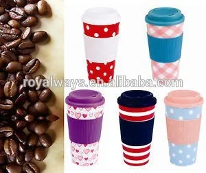 Disposable plastic coffee cup set, Plastic coffee cup with silicon lid, Plastic coffee cups with handles