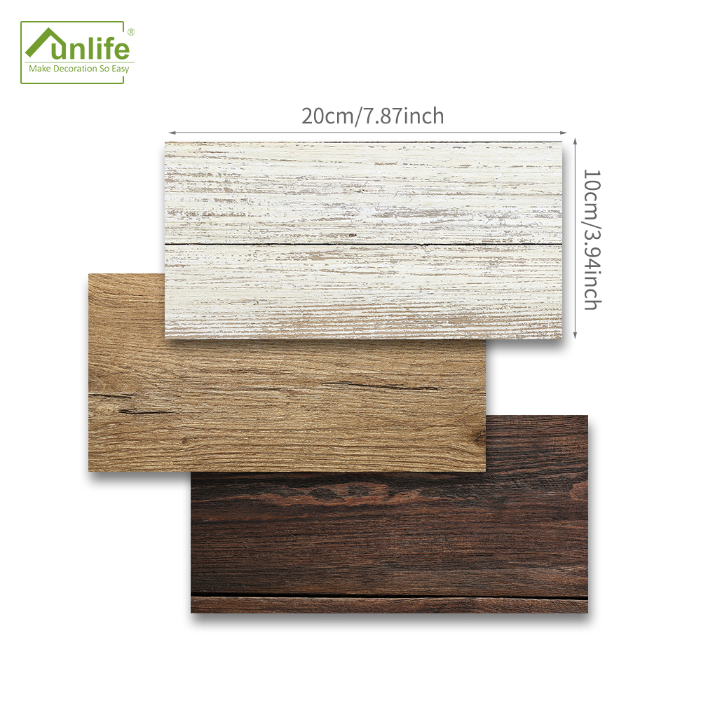 Funlife® 20X10cm Mixed Color Wooden Wall Sticker Self-Adhesive Peel & Stick Tile Stickers for Kitchen Backsplash Bathroom Floor