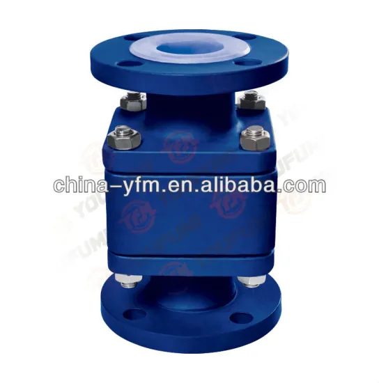 PFA lined floating ball lift type check valve low preesure