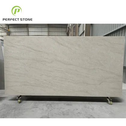 Modern Taj Mahal Quartz Slabs for Kitchen & Hotel Applications