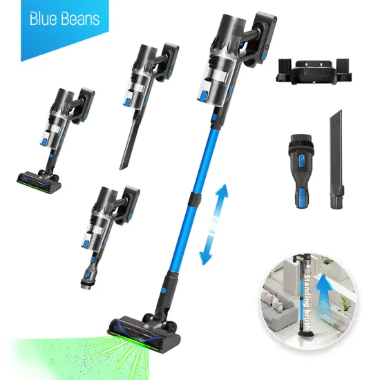 Compact Green Light Cordless Vacuum for Home Cleaning
