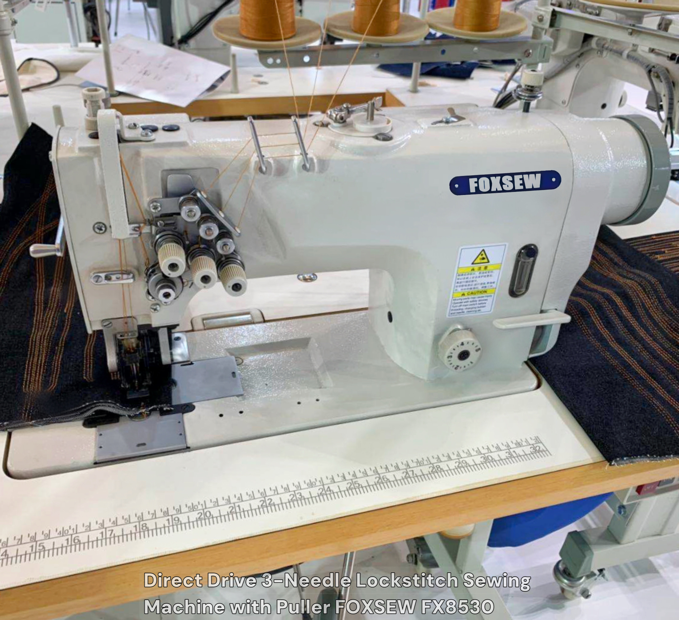 Three Needle Lockstitch Sewing Machine with Puller FOXSEW FX8530 -25
