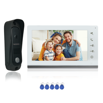 Video con cable de 7 pulgadas con visión nocturna IR y desbloqueo RFID