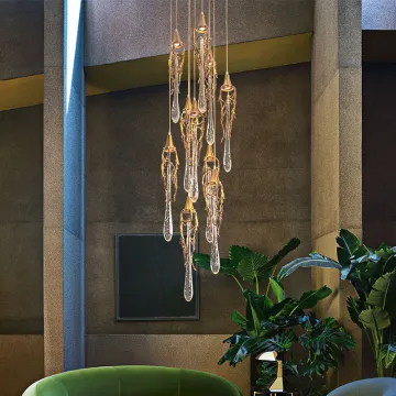 Creative Drop Shape Crystal Chandelier for Living Room