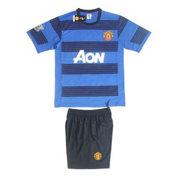 Moisture Wicking Jersey Suit, Manchester United Football Club Soccer Shirt with Black Shorts