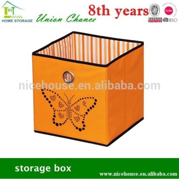 pp nonwoven storage box with two side handle,customer desigh,3D butterfly