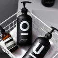 500ml Bathroom Soap Dispenser for Shampoo Shower Gel Hair Conditioner Black Glass Empty Bottle Kitchen Detergent Storage Bottle