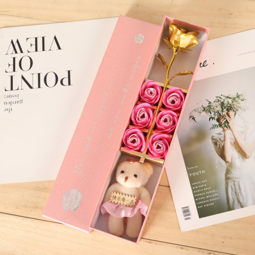 Το μακρύ κουτί του Αγίου Βαλεντίνου Rose Bear Flower Packaging