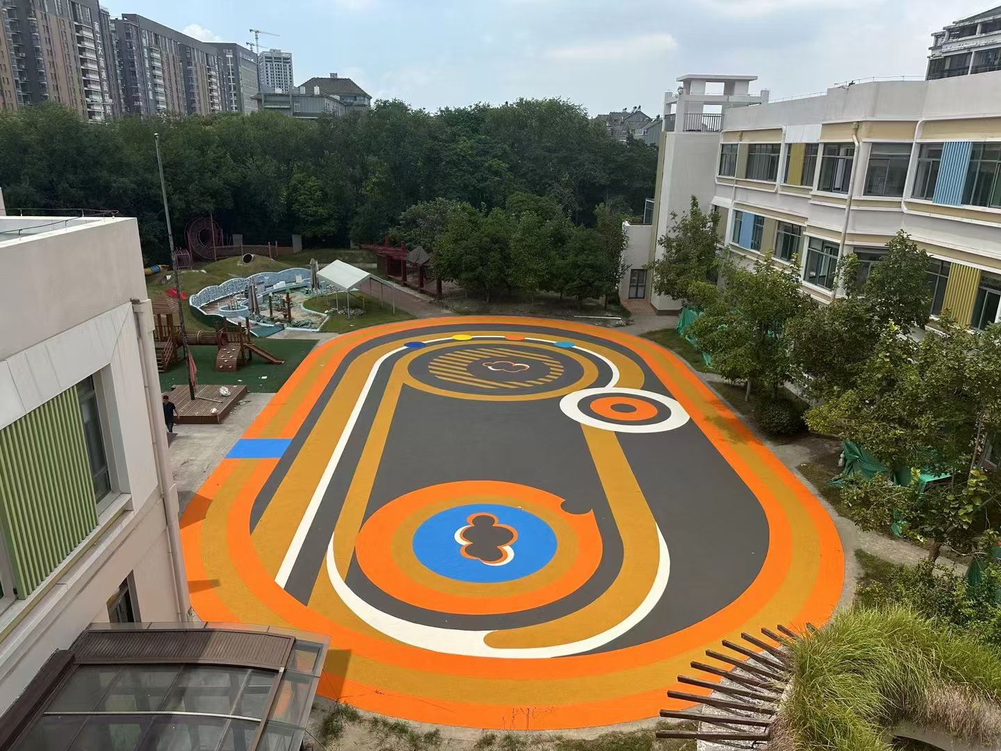 EPDM rubber granule playground in kindergarten