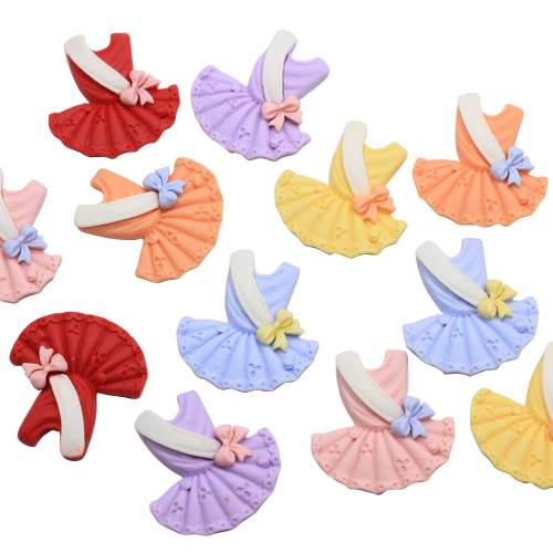 30mm Kawaii résine Ballet robe Miniature Art Flatback Cabochon bricolage artisanat décoration