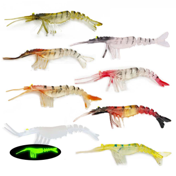  SUPERIORFISHING 115mm Soft Shrimp Lures - Plastic Fishing Bait with Hooks