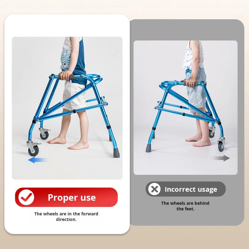 Children's Four-Leg Anti-Slip Foldable Walker & Rollator Single Leg Anti-Fall Hand Push Aid Stand Alone Safety Mobility Device3