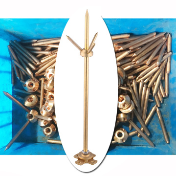 Profesional 15mm Tembaga Terminal Lightning Arrester Rod untuk Perlindungan Konduktor