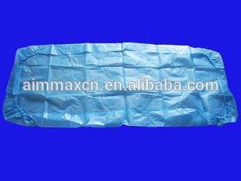 blue Waterproof disposable bed sheet roll with elastic