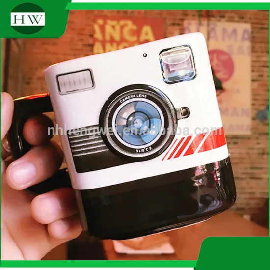 creative wholesale square photo camera water tea milk coffee mug cup with handle
