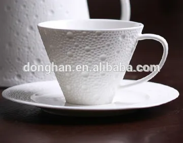 high quality creative embossed porcelain coffee set