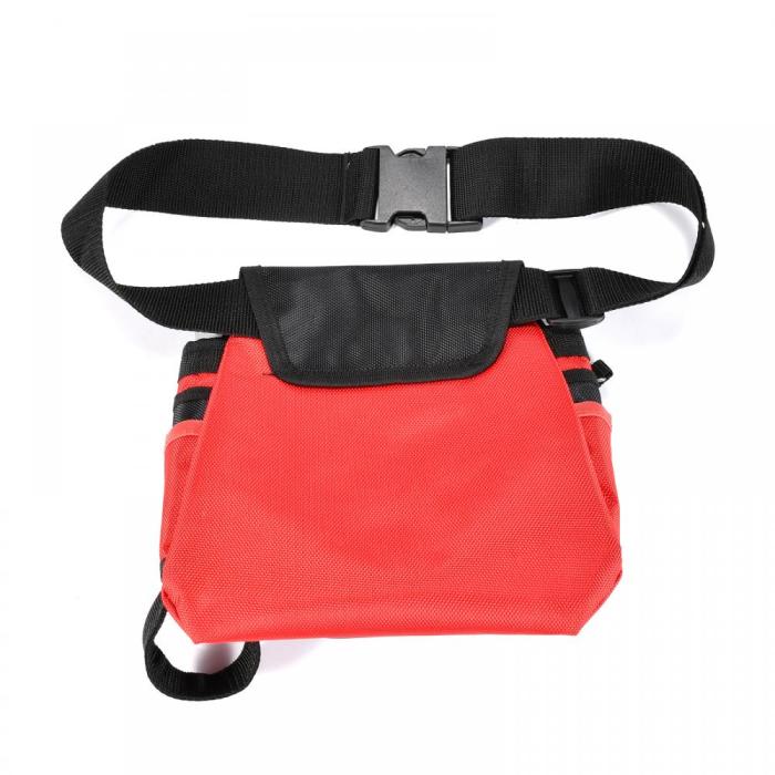 Red Black Tool Pouch with Hammer Holder