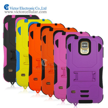 Mobile phones PC with silicone 2in1 cases for samsung galaxy S5 I9600
