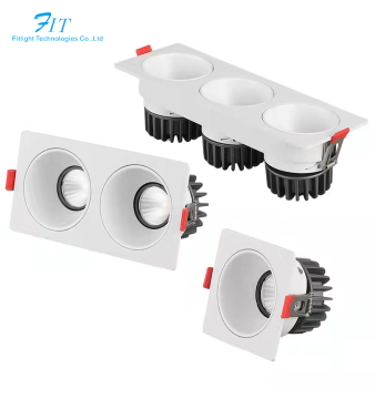 110V/220V 7W/12W/15W Single/Double Heads Recessed LED Ceiling Downlight Aluminum COB Grille Light