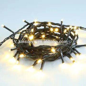 outdoor flicking warm white led christmas lights chain 50Led green wire