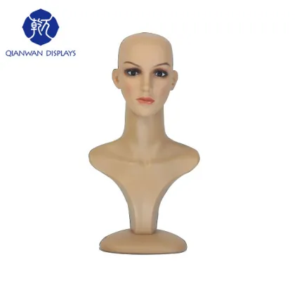 Realistic black training mannequin head for wig