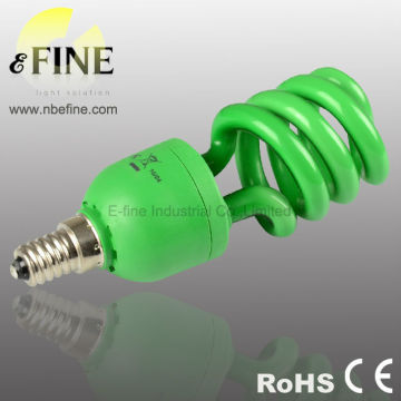half spiral lamp CFL T315W E14 color tube green230V 8000h