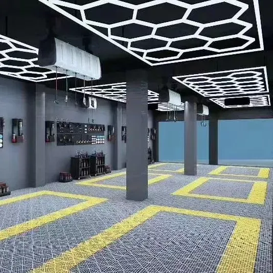 Hexagonal LED Light for Industrial Workshop and Garage - 14 Grid 6500K
