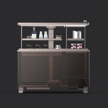 Moderne luxe multifunctionele salontafel met ingebedde lift-up ijscompartiment en koelkast