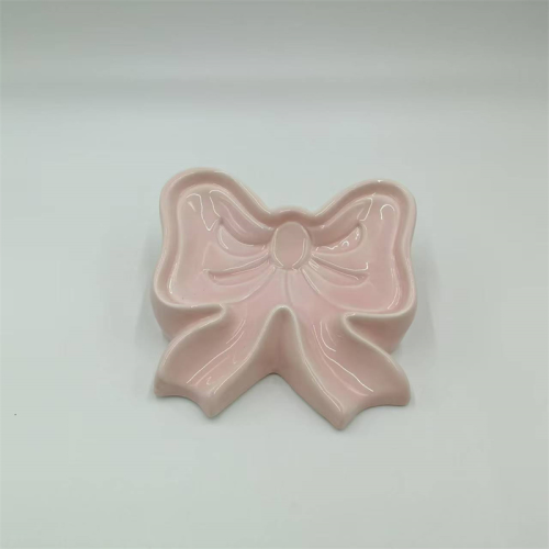 Керамическая мыльница с мягким розовым бантом