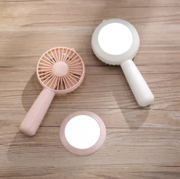 Portable Mirror Mini USB Hand Fan Rechargeable